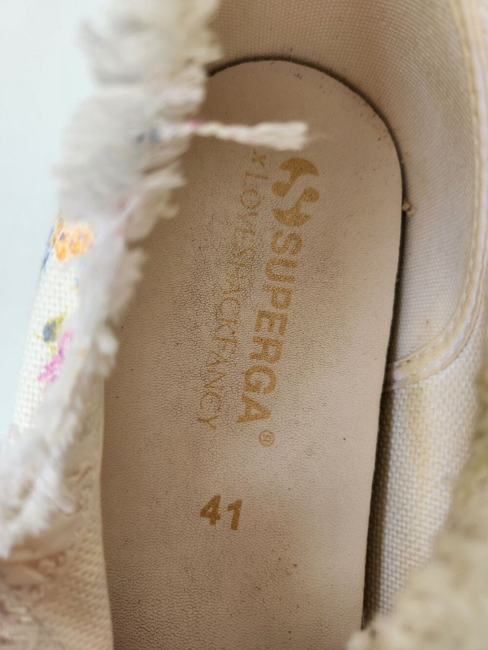 Superga x LoveShackFancy 2750 Flower Fringe Sneakers Coquette Romantic Whimsical - Picture 12 of 16